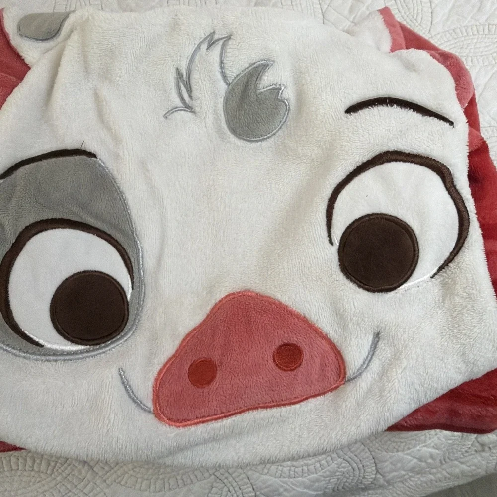 Disney Store‎ PUA Fleece Throw Pillow Blanket Moana Pig with Hood 48